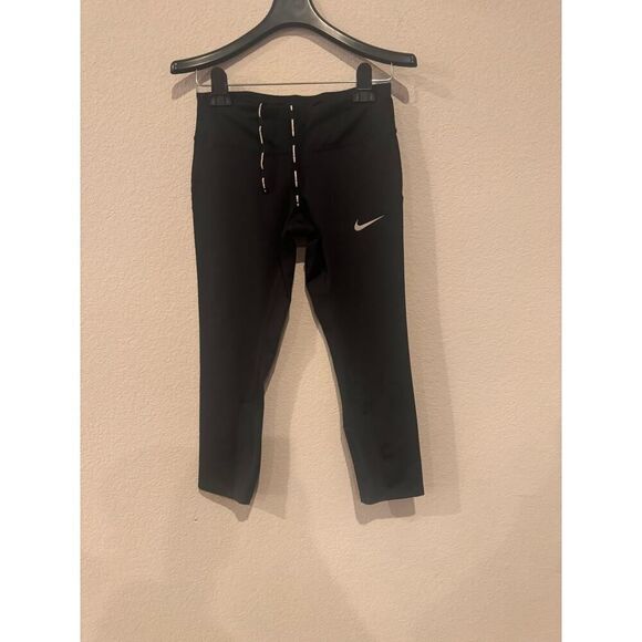 Nike Women's Size Small Dri-Fit Moisture‎ Wicking Drawstring Leggings Black - Picture 1 of 4